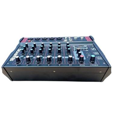Imagem de Mesa de Som Amplificada com 7 Canais, Entradas Combo, Bluetooth, USB, Efeitos e Conexões para Caixas Passivas e Ativas