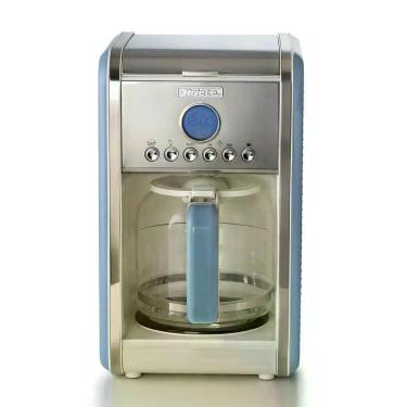 Imagem de Cafeteira Elétrica Ariete Vintage Jarra de Vidro 12 Xícaras Azul Timer Display Digital 220V