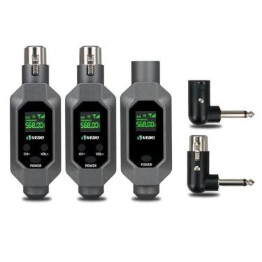 Imagem de Conversor de microfone Transmissor e receptor XLR Sistema sem fio para microfone dinâmico para microfone com fio (1x Transmissor,1x Receptor, 2 adaptadores de 6,5 mm)