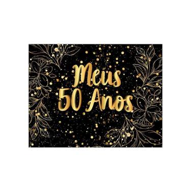 Imagem de Painel de Festa Horizontal 1,55 X 1,20 - Meus 50 Anos Efeito Brilhos D