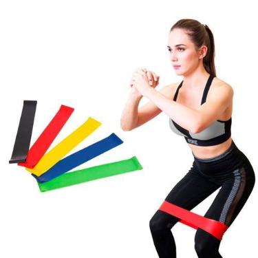 Imagem de Kit 5 Faixas Elásticas Intensidade Para Treino Academia Casa
