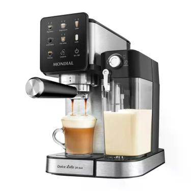 Imagem de Cafeteira Expresso Automática Mondial Dolce Latte CCL-01 Aço Inox 25 Xícaras Preto e Inox 220V