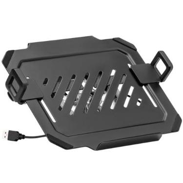 Imagem de Bandeja Apoio Notebook Cooler RGB Fixo Acoplável 12 a 17 Suporte Pistão NBH-8RGB Com Cooler