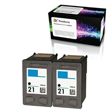 Imagem de OCProducts Cartucho de tinta recarregado de substituição para HP 21 para impressoras PSC 1410 Deskjet F4180 F2280 D2360 D1560 D2460 F380 Officejet 4315 (2 Preto)