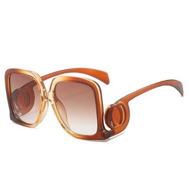 Imagem de Óculos de sol grandes e degradê da moda, óculos de sol femininos com armação única, vintage, tendência, casual, chique, street wear, C5, tamanho único