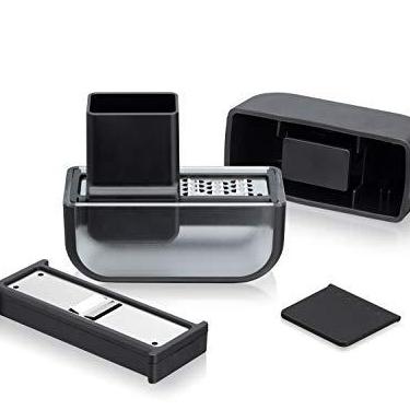 Imagem de Microplane Conjunto de picador e fatiador de alho (preto)