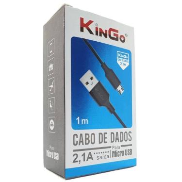 Imagem de Cabo De Dados Micro-Usb V8 Kingo Preto 1M 2.1A P/ Galaxy J6 - Yellow C