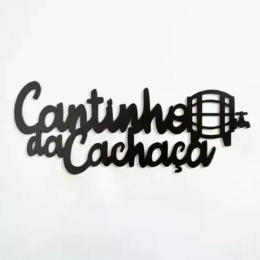 Imagem de Moldura Cantinho Da Cachaça Em Mdf Frase Decorativa Preto 3mm - Super 