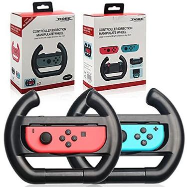 Imagem de Par Volante Nintendo Switch Controle Joy-con Grip Dobe Preto