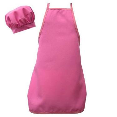 Imagem de Avental Infantil Com Touca De Cozinheiro Vermelho Oxford - Recanto da 