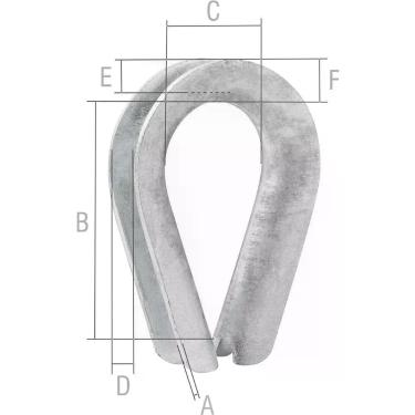 Imagem de Anilha Sapatilho para Cabo de Aço 4,76mm 3-16 Aço Carbono Zincado para Laços e Ilhoses Vonder