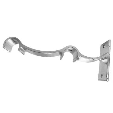 Imagem de Suporte Duplo 19/19mm Alumínio Cromado Perfil Invertido para Cortina 1