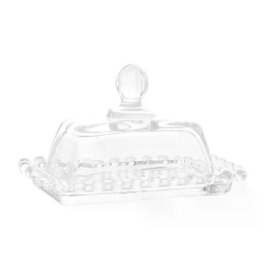Imagem de Manteigueira Pearl 11cm Cristal Wolff com Tampa Pequeno Mesa Posta Caf