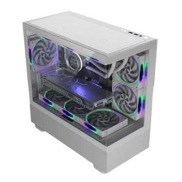 Imagem de Gabinete Brazil Bpc Matx Gamer Bpc-k215 Branco C/ 6 Coolers Sem Fonte 