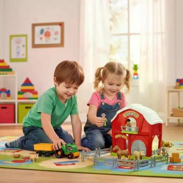 Imagem de Fazendinha Infantil Brinquedo Celeiro Cercado Presente Menino Menina F