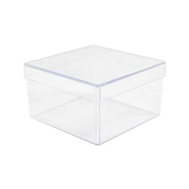 Imagem de Caixinha Em Acrílico Incolor 7cm Resistente Chata Lembrancinhas - 30 U