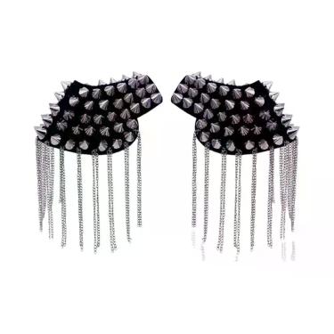 Imagem de Broche De Ombro Unissex Com Corrente Punk, Borla E Rebites, Acessório 