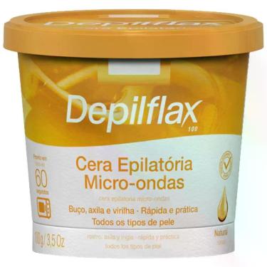 Imagem de Cera Depilatoria Micro-ondas Natural Depilflax Buco Axila Virilha Todo