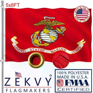 Imagem de BANNER ZEKVY Bandeira USMC 152x127 cm Fabricado nos EUA