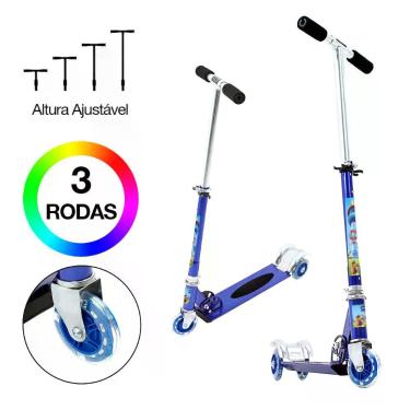 Imagem de Patinete Patrulha Canina 3 Rodas Ajuste de Altura Azul - DM Radical
