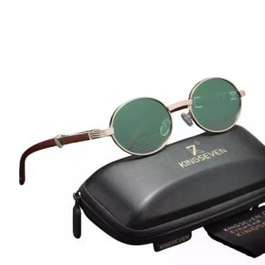 Imagem de Óculos De Sol Redondo Estilo John Lennon Kingseven 841 Verde