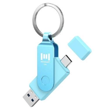 Imagem de MOSDART 1 TB USB C 3.2 de velocidade rápida C e uma unidade flash dupla, cartão de memória exFAT com chaveiro e indicador LED, para iPhone 15, 16, 17, telefone Android, iPad, MacBook e outros laptops