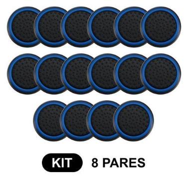 Imagem de 8 Pares de Grips p/ controle Anti Derrapante Silicone Botão Analógico