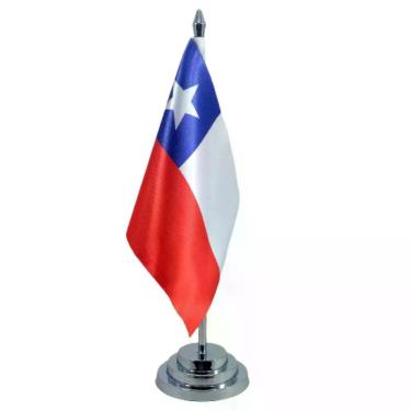 Imagem de Bandeira De Mesa Chile Com Mastro 29 Cm Altura