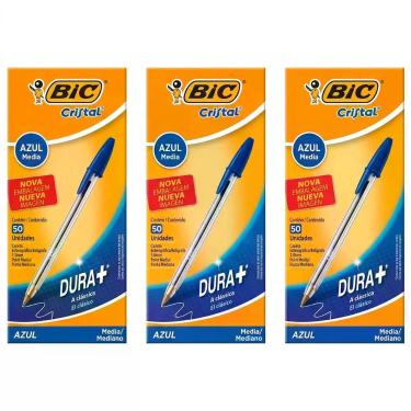 Imagem de Caneta Bic Cristal Azul 1.0mm Kit 3 Caixas 150 Unidades