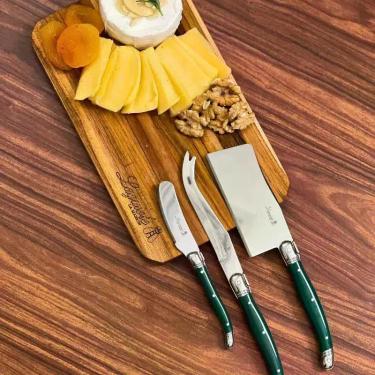 Imagem de Kit com 3 Facas para Queijo Luxo Verde Laguiole La Maison