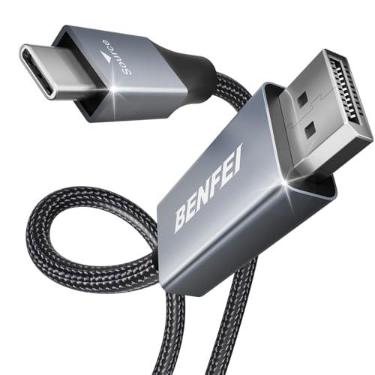 Imagem de BENFEI Cabo USBC para DisplayPort, 4,5 m 4 K @ 60 Hz USB-C (Thunderbolt 3) para adaptador DP Cabo, Nylon&Capa de alumínio