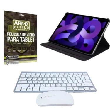 Imagem de Kit Capa Giratoria Para Galaxy Tab S9 Plus 12.4" + Teclado e Mouse Bluetooth + Pelicula de Vidro 3D - ArmyShield