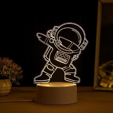Imagem de PopLumos - Luminária led 3d, abajur de mesa, astronauta