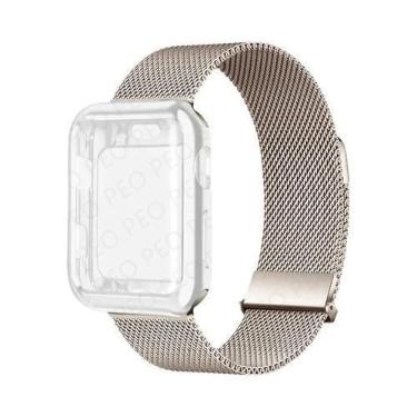Imagem de Pulseira De Metal Com Fecho Magnético Para Apple Watch, 45mm 44mm 38mm
