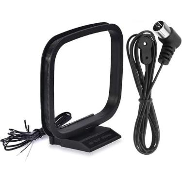 Imagem de TECHTOO Antena FM Dipolo AM Loop Antena 75 Ohm para Yamaha Marantz Onkyo Sistema Estéreo Pioneer Rádio Interno Bluetooth Receptor Estéreo Doméstico AV Áudio Vídeo Home Theater Receptor