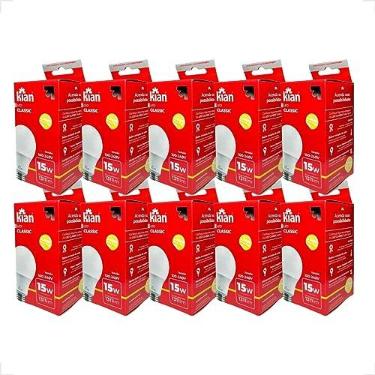 Imagem de Kit com 10 Lâmpadas Led E27 15w Bivolt Branca Fria 6500k Ou Amarela Quente 3000k Casa E Comercio (Branca Quente (Amarela))