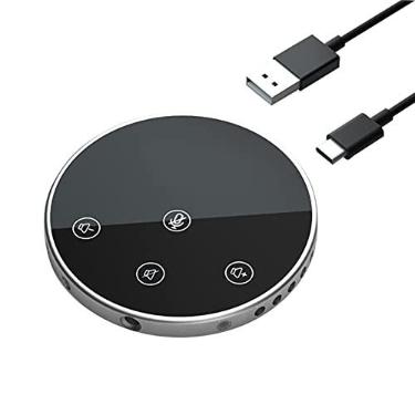 Imagem de Eastdall Viva-Voz Usb,Desktop USB Conferência viva-voz Microfone 360 ° Condensador omnidirecional Plug & Play PC Microfone de computador