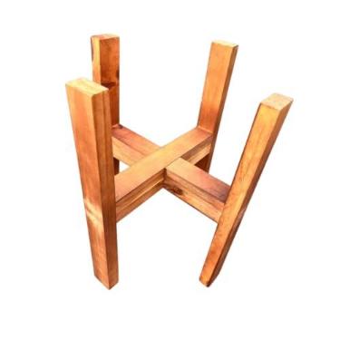 Imagem de Suporte Legs para Vaso Cachepot em Madeira Pinus 55cm /40cm com Vaso de Plantas(SUPORTE 55CM COM VASO)