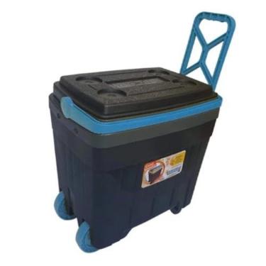 Imagem de Caixa Térmica 34 LITROS | 46 Latas Cooler com Rodas Reforçadas Praia, Piscina, Camping e Sítio