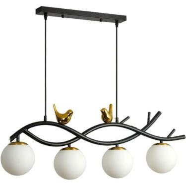 Imagem de Lustres LED - Moderno e minimalista Bird Art 4 cabeças Lustre - Personalidade Luxo Bar Mesa Varanda Decoração de janela Lâmpada Pendente Luzes Lustre Luminária