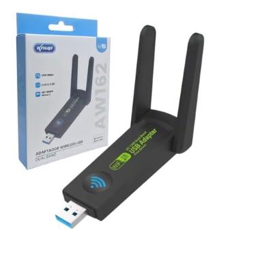 Imagem de Adaptador WiFi USB Dual Band 2.4GHz e 5GHz, 1300Mbps, Compatível com Windows 10/11, para PC e Notebook