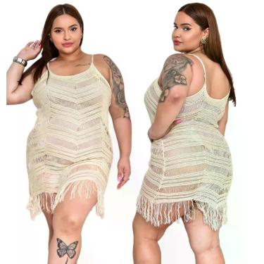 Imagem de Kit 2 Saídas de Praia Vestido Banho e Piscina Tricot Plus Size - Model