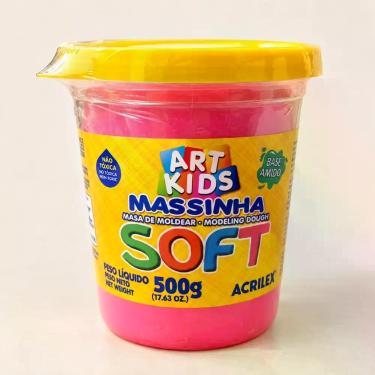 Imagem de Massa Para Modelar Soft Pote 500g Acrilex 1un, Rosa maravilha