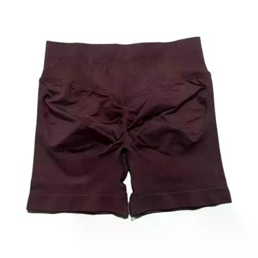 Imagem de Shorts De Yoga E Corrida Femininos De Cintura Alta Sem Costura, Elásti