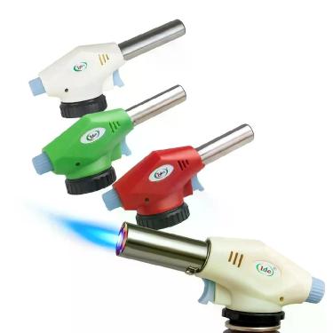 Imagem de Macarico Recarregavel Acendimento Automatico Gas Encaixe 2 Tipos De Refil Soldagem Culinaria Artesantato Laboratorio