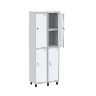 Imagem de Armário Locker 2 Colunas, 4 Portas com Prateleira Central com Duas Cha