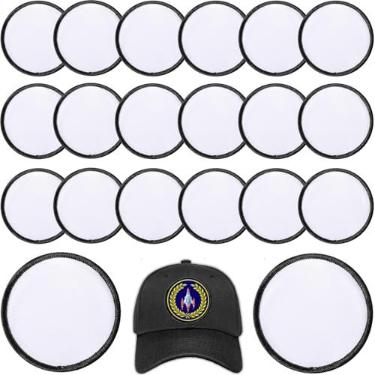 Imagem de iFForce Adesivos redondos de sublimação para passar a ferro, borda preta, tamanho grande, adesivo forte, artesanato DIY, pacote com 20