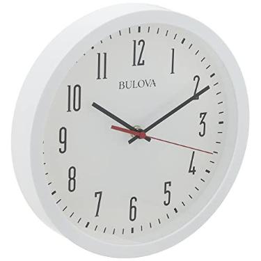 Imagem de Bulova Relógio de parede de cubículo, 26 cm, branco