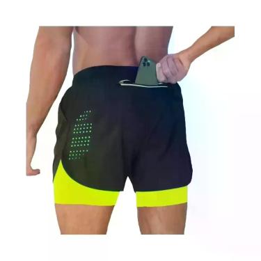 Imagem de Shorts De Treino Masculinos 2 Em 1 De Secagem Rápida Para Corrida E Fi