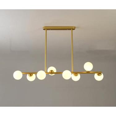 Imagem de Lustre dourado com 8 luzes, lustre vintage, lustres grandes para tetos altos, lustres de meados do século, lustres modernos para sala de jantar, quarto